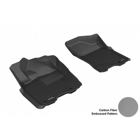 3D Maxpider NISSAN TITAN 2004-2014 KING CAB/ CREW CAB KAGU BLACK R1 Floor Mat L1NS06311509